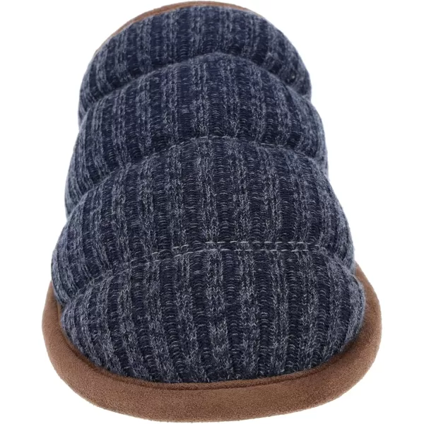IZOD Mens Clog Slipper with Plaid Lining, Black and Navy, Size Medium to XXL 