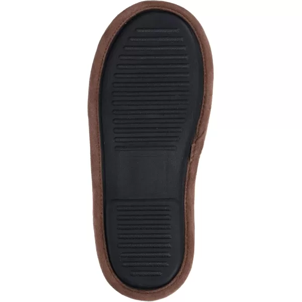 IZOD Mens Clog Slipper with Plaid Lining, Black and Navy, Size Medium to XXL 