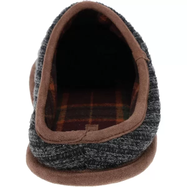 IZOD Mens Clog Slipper with Plaid Lining, Black and Navy, Size Medium to XXL 