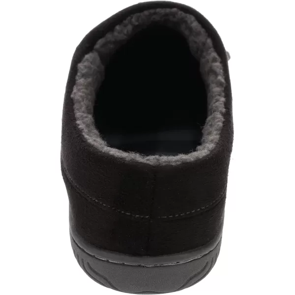 IZOD Mens Slipper, Microsuede Clog with Sherpa Fleece Lining, Tan and Black, Size 8 to 14