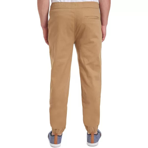 IZOD Men's Young Uniform Jogger Pants, Elastic Waistband with Drawstring Closure, Stretch Twill Fabric