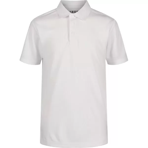 IZOD Boys' School Uniform Adaptive Short Sleeve Polo Shirt, Velcro Closure &amp; Faux Buttons, Comfortable Pique Fabric