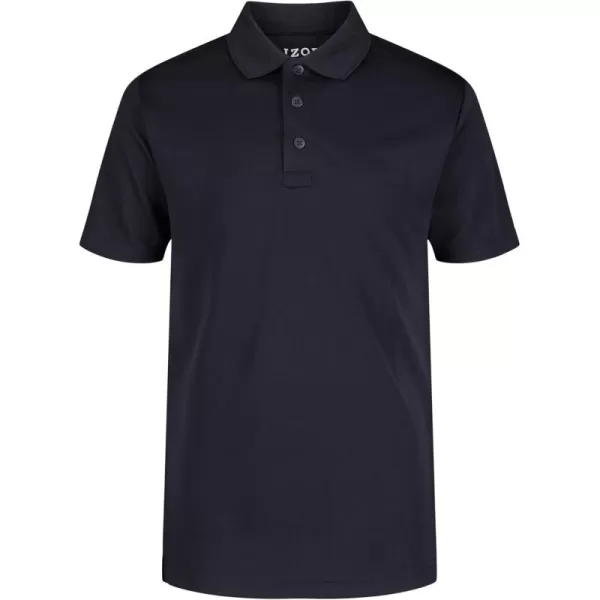 IZOD Boys' School Uniform Adaptive Short Sleeve Polo Shirt, Velcro Closure &amp; Faux Buttons, Comfortable Pique Fabric