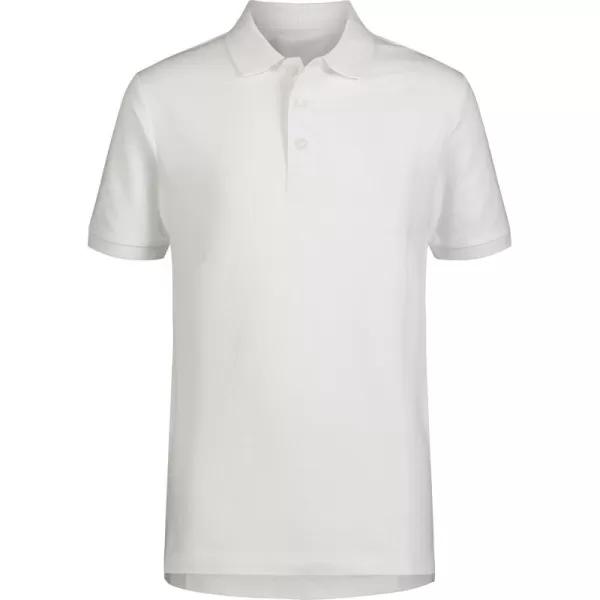 IZOD Boys' School Uniform Adaptive Short Sleeve Polo Shirt, Velcro Closure &amp; Faux Buttons, Comfortable Pique Fabric
