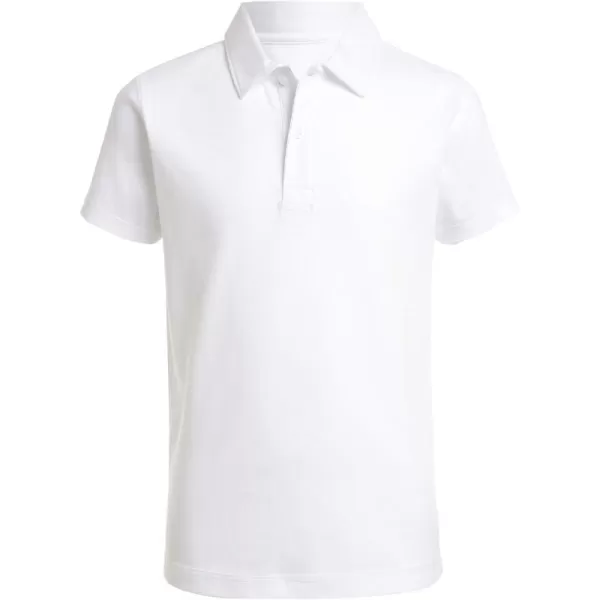 IZOD Boys' School Uniform Sensory-Friendly Short Sleeve Polo Shirt, Button Closure, Tagless Inner Neckline