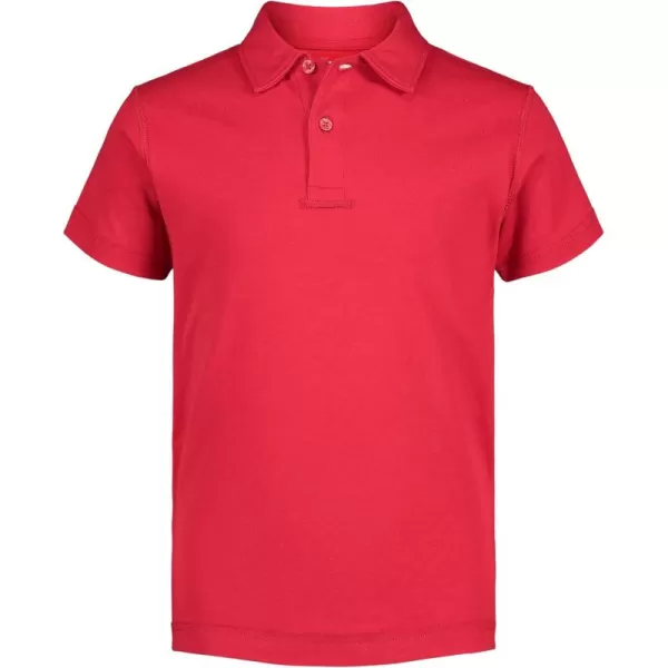 IZOD Boys' School Uniform Sensory-Friendly Short Sleeve Polo Shirt, Button Closure, Tagless Inner Neckline