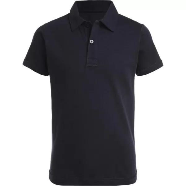 IZOD Boys' School Uniform Sensory-Friendly Short Sleeve Polo Shirt, Button Closure, Tagless Inner Neckline