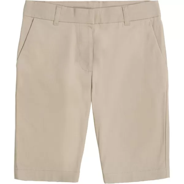 IZOD Girls' School Uniform Adaptive Bermuda Shorts, Adjustable Waistband, Velcro Closure &amp; Faux Buttons
