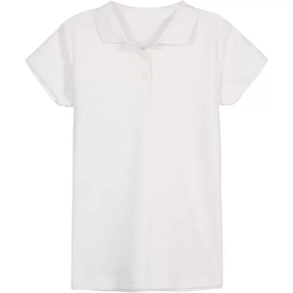 IZOD Girls' School Uniform Adaptive Short Sleeve Polo Shirt, Velcro Closure &amp; Faux Buttons, Comfortable Interlock Fabric