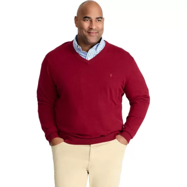 IZOD Men's Big and Tall Premium Essentials Solid V-neck Sweater