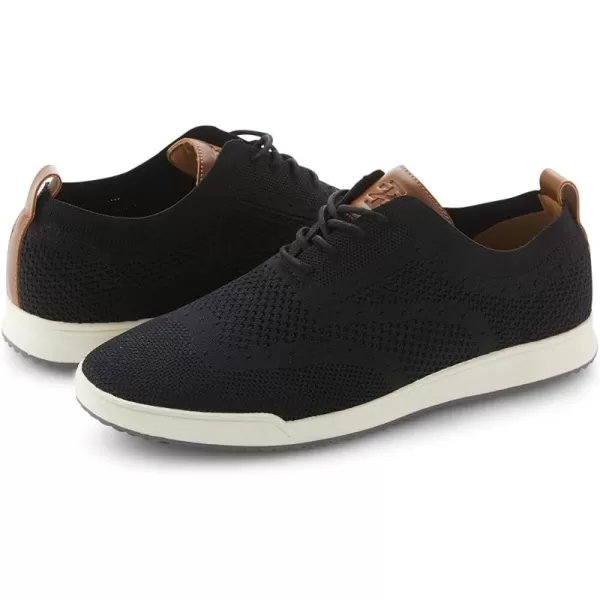 IZOD Men's Grey Breeze Oxford Casual Shoes, Wingtip Memory Foam Canvas Black