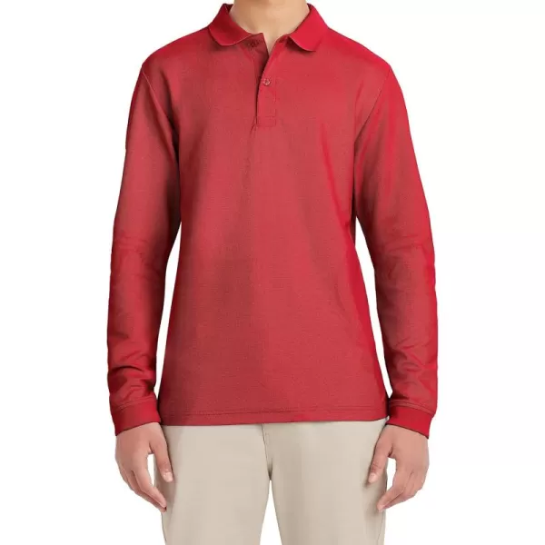 IZOD Uniform Young Men's Long Sleeve Pique Polo