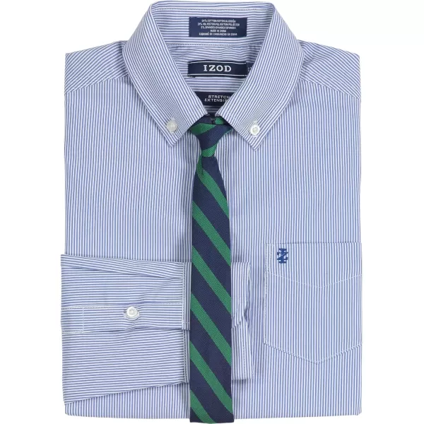 IZOD Boys' Little Long Sleeve Button-Down Collared Dress Shirt with Tie and Chest Pocket