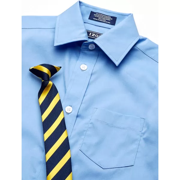 IZOD Boys' Little Long Sleeve Button-Down Collared Dress Shirt with Tie and Chest Pocket