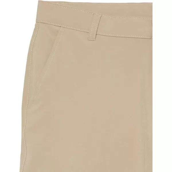 IZOD Boys' School Uniform Flat Front Khaki Shorts, Moisture Wicking Performance Fabric, Wrinkle &amp; Fade Resistant