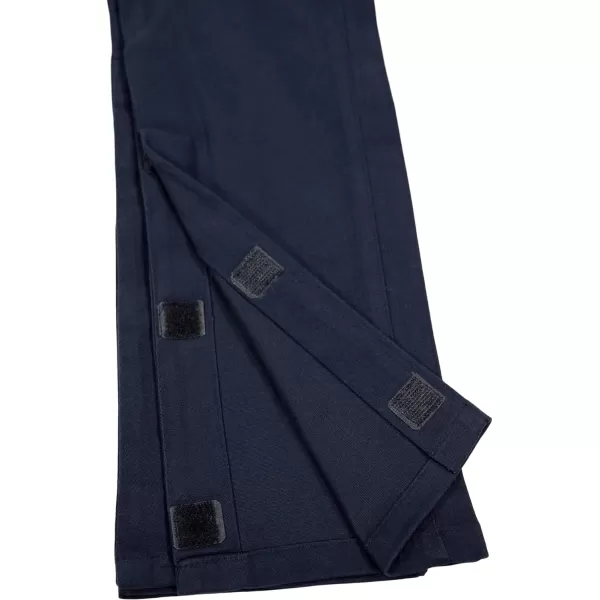 IZOD Girls' School Uniform Adaptive Chino Pants, Adjustable Waistband &amp; Faux Buttons, Velcro Closure