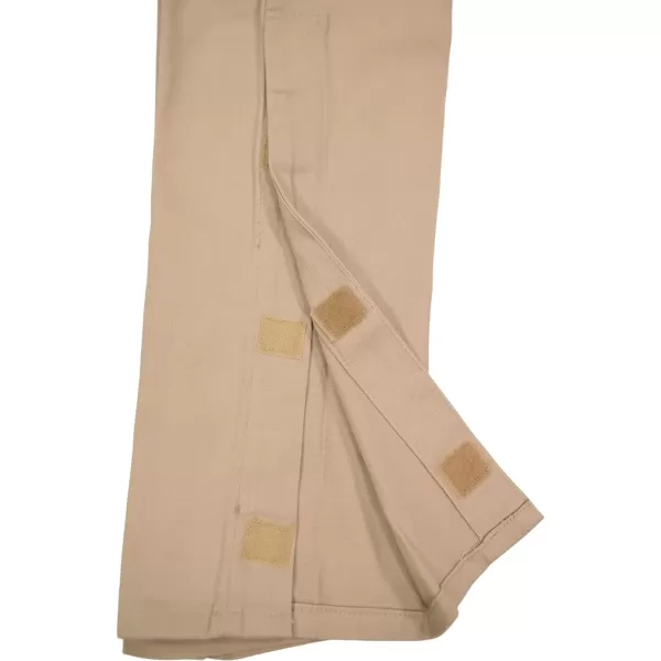 IZOD Girls' School Uniform Adaptive Chino Pants, Adjustable Waistband &amp; Faux Buttons, Velcro Closure