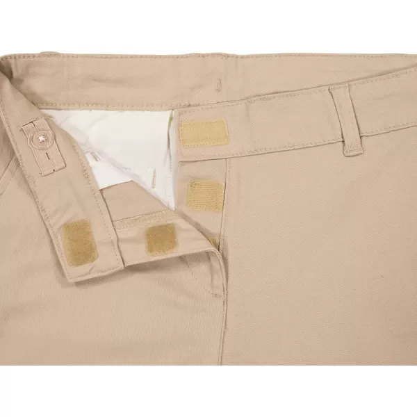 IZOD Girls' School Uniform Adaptive Chino Pants, Adjustable Waistband &amp; Faux Buttons, Velcro Closure