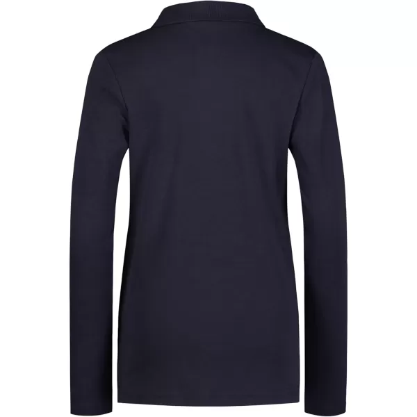IZOD Girls' School Uniform Adaptive Long Sleeve Polo Shirt, Velcro Closure &amp; Faux Buttons, Comfortable Interlock Fabric