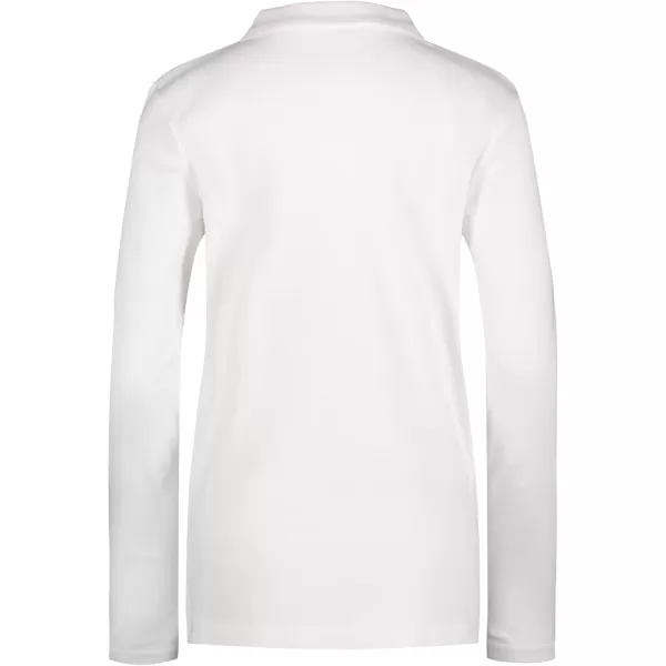 IZOD Girls' School Uniform Adaptive Long Sleeve Polo Shirt, Velcro Closure &amp; Faux Buttons, Comfortable Interlock Fabric