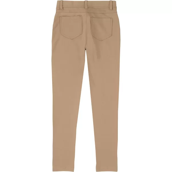 IZOD Girls' School Uniform Skinny Leg Jegging, Flat Front Style with Faux Button, Functional Back Pockets