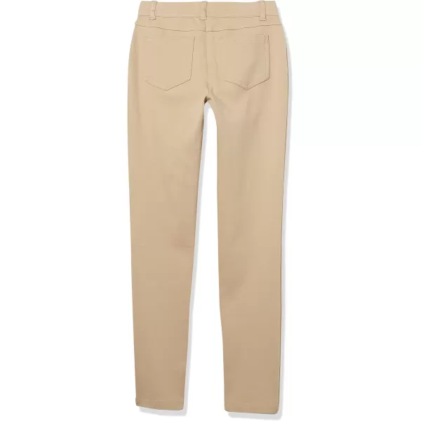 IZOD Girls' School Uniform Skinny Leg Jegging, Flat Front Style with Faux Button, Functional Back Pockets