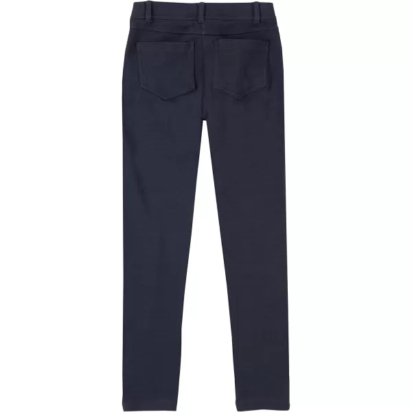 IZOD Girls' School Uniform Skinny Leg Jegging, Flat Front Style with Faux Button, Functional Back Pockets