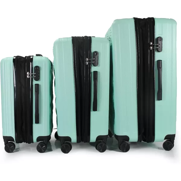 IZOD Golf Expandable ABS Hard shell Lightweight 360 Dual Spinning Wheels Combo Lock 28", 24", 20" 3 Piece Luggage Set 