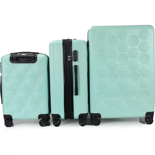 IZOD Golf Expandable ABS Hard shell Lightweight 360 Dual Spinning Wheels Combo Lock 28", 24", 20" 3 Piece Luggage Set 