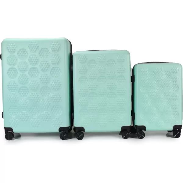 IZOD Golf Expandable ABS Hard shell Lightweight 360 Dual Spinning Wheels Combo Lock 28", 24", 20" 3 Piece Luggage Set 