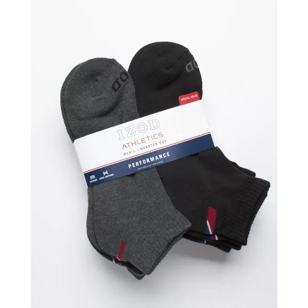 IZOD Men's Athletic Socks - Performance Cushion Quarter Socks )