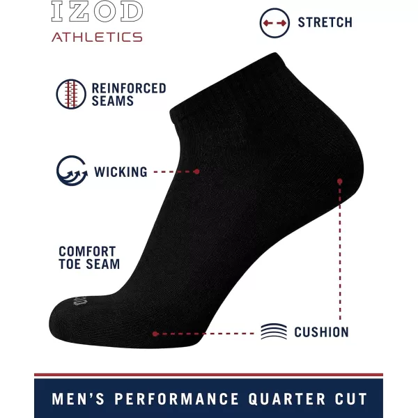 IZOD Men's Athletic Socks - Performance Cushion Quarter Socks )