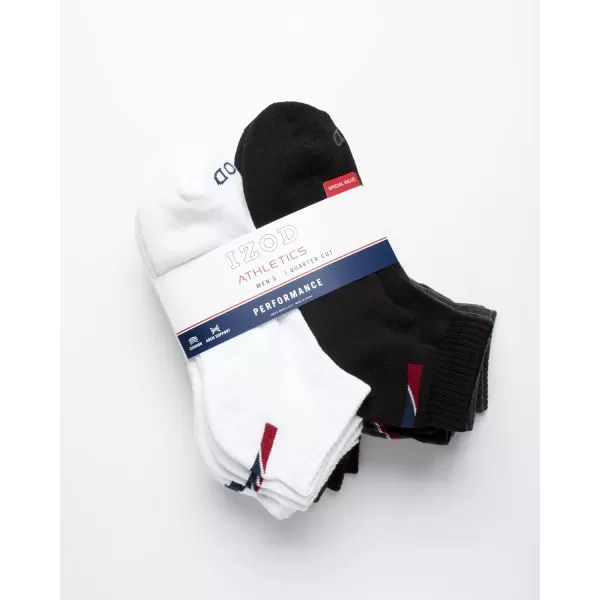 IZOD Men's Athletic Socks - Performance Cushion Quarter Socks )