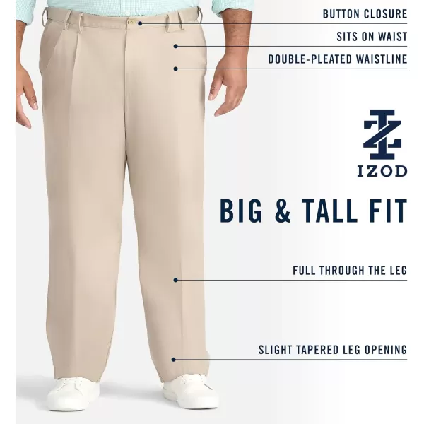 IZOD Men's Big-and-Tall American Chino Double-Pleated Pants