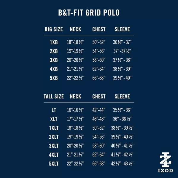 IZOD Men's Big and Tall Performance Golf Grid Polo