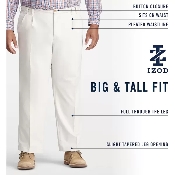 IZOD Men's Big and Tall Performance Stretch Pleated Pant