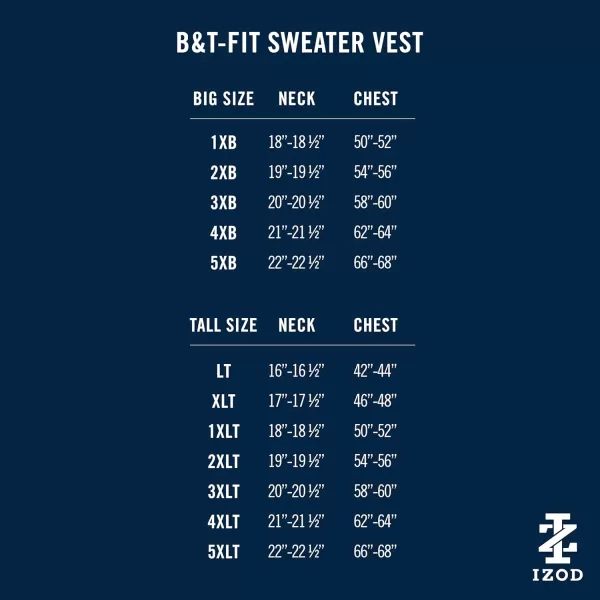 IZOD Men's Big and Tall Premium Essentials Solid V-Neck 12 Gauge Vest Pullover