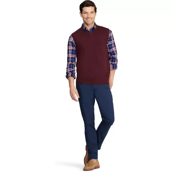 IZOD Men's Big and Tall Premium Essentials Solid V-Neck 12 Gauge Vest Pullover