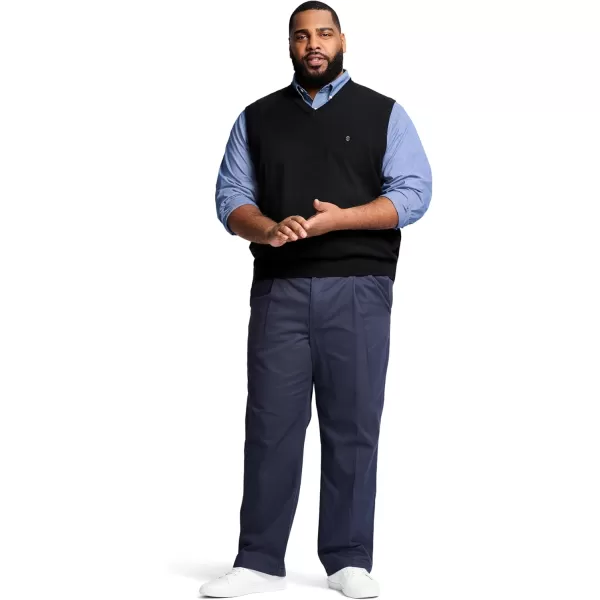 IZOD Men's Big and Tall Premium Essentials Solid V-Neck 12 Gauge Vest Pullover