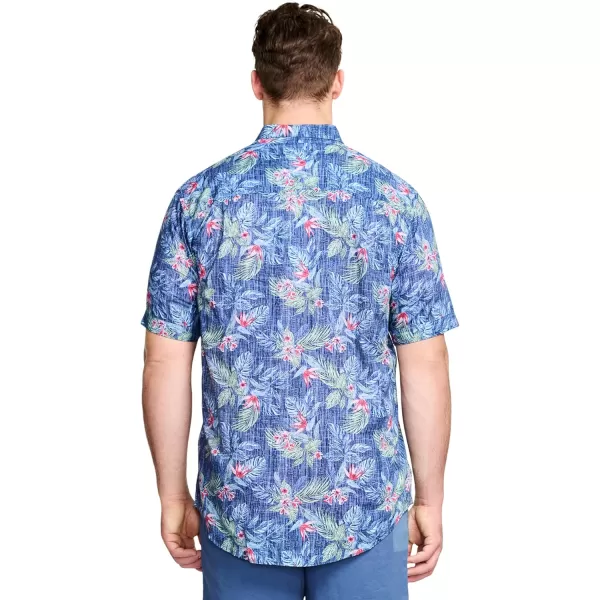 IZOD Men's Big and Tall Saltwater Dockside Short Sleeve Button Down Shirt