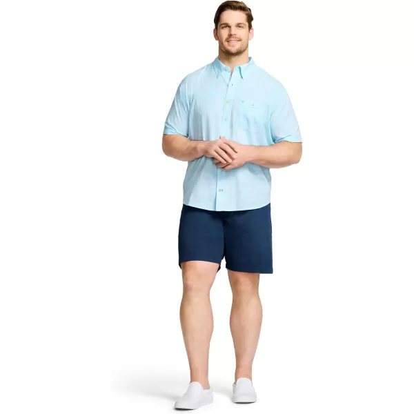 IZOD Men's Big and Tall Saltwater Dockside Short Sleeve Button Down Shirt