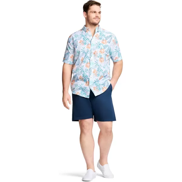 IZOD Men's Big and Tall Saltwater Dockside Short Sleeve Button Down Shirt