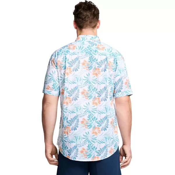 IZOD Men's Big and Tall Saltwater Dockside Short Sleeve Button Down Shirt