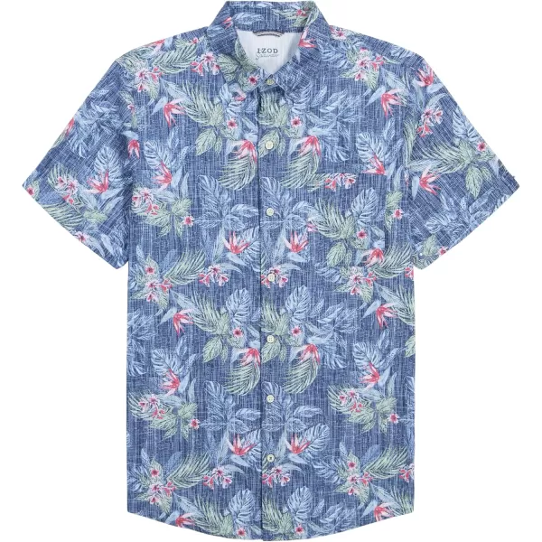 IZOD Men's Big and Tall Saltwater Dockside Short Sleeve Button Down Shirt