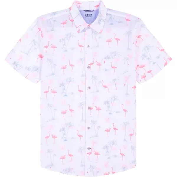 IZOD Men's Big and Tall Saltwater Dockside Short Sleeve Button Down Shirt