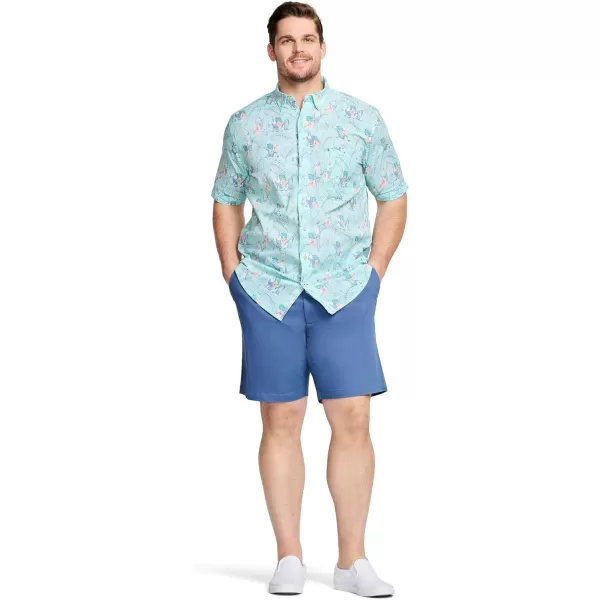 IZOD Men's Big and Tall Saltwater Dockside Short Sleeve Button Down Shirt
