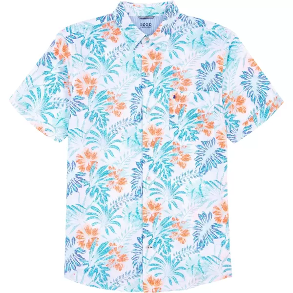 IZOD Men's Big and Tall Saltwater Dockside Short Sleeve Button Down Shirt