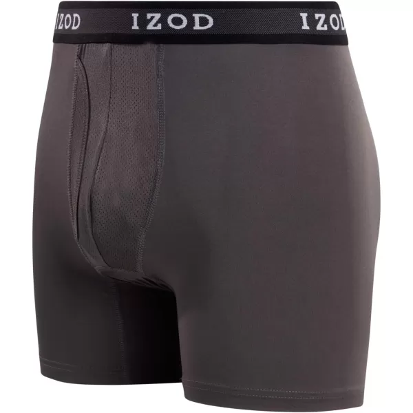 IZOD Men's Boxer Brief – 10 Pack Performance Boxers for Men with Mesh Functional Fly - Soft Stretch Boxers for Men 