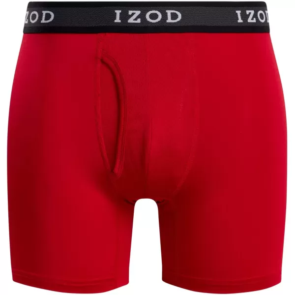 IZOD Men's Boxer Brief – 10 Pack Performance Boxers for Men with Mesh Functional Fly - Soft Stretch Boxers for Men 