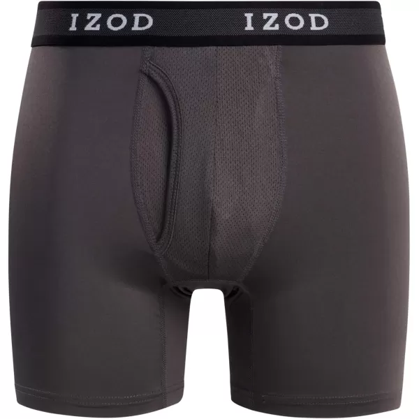 IZOD Men's Boxer Brief – 10 Pack Performance Boxers for Men with Mesh Functional Fly - Soft Stretch Boxers for Men 